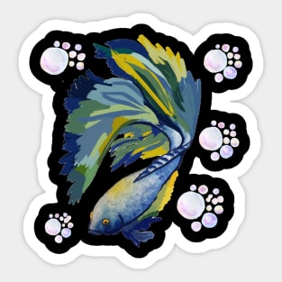 Fish and Bubbles Sticker